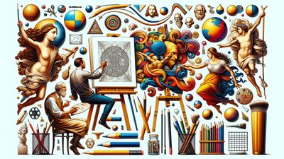 Dynamic figure drawing showing gesture lines and grid overlay