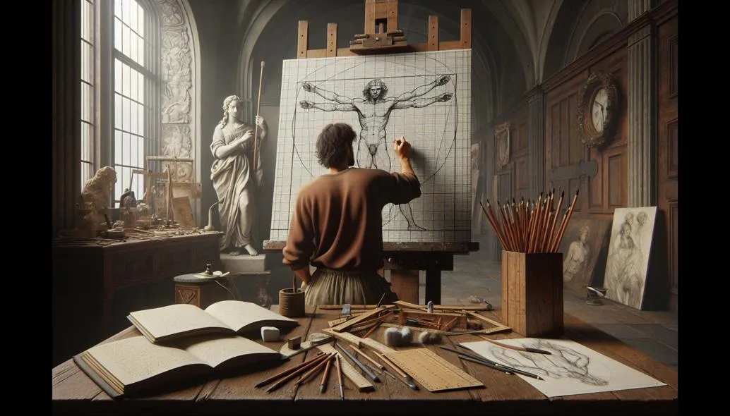 Professional figure drawing grid technique demonstration