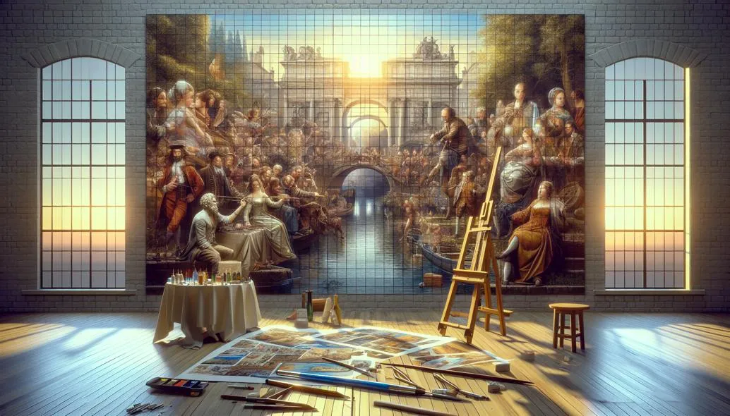 Professional large-scale art construction using grid systems