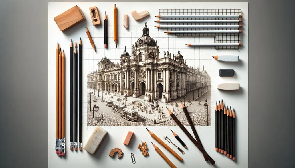 Professional efficient sketching workflow using grid systems