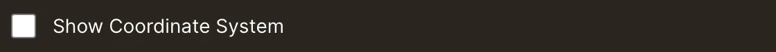 The Show Coordinate System checkbox in the grid controls, dark theme
