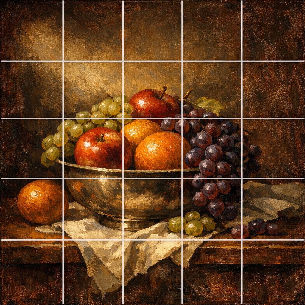 Digital illustration with grid overlay for accurate proportions